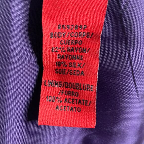 JS COLLECTIONS PETITES Velvet Embellished Maxi Dress Silk Blend Purple Size 4P - Picture 10 of 13